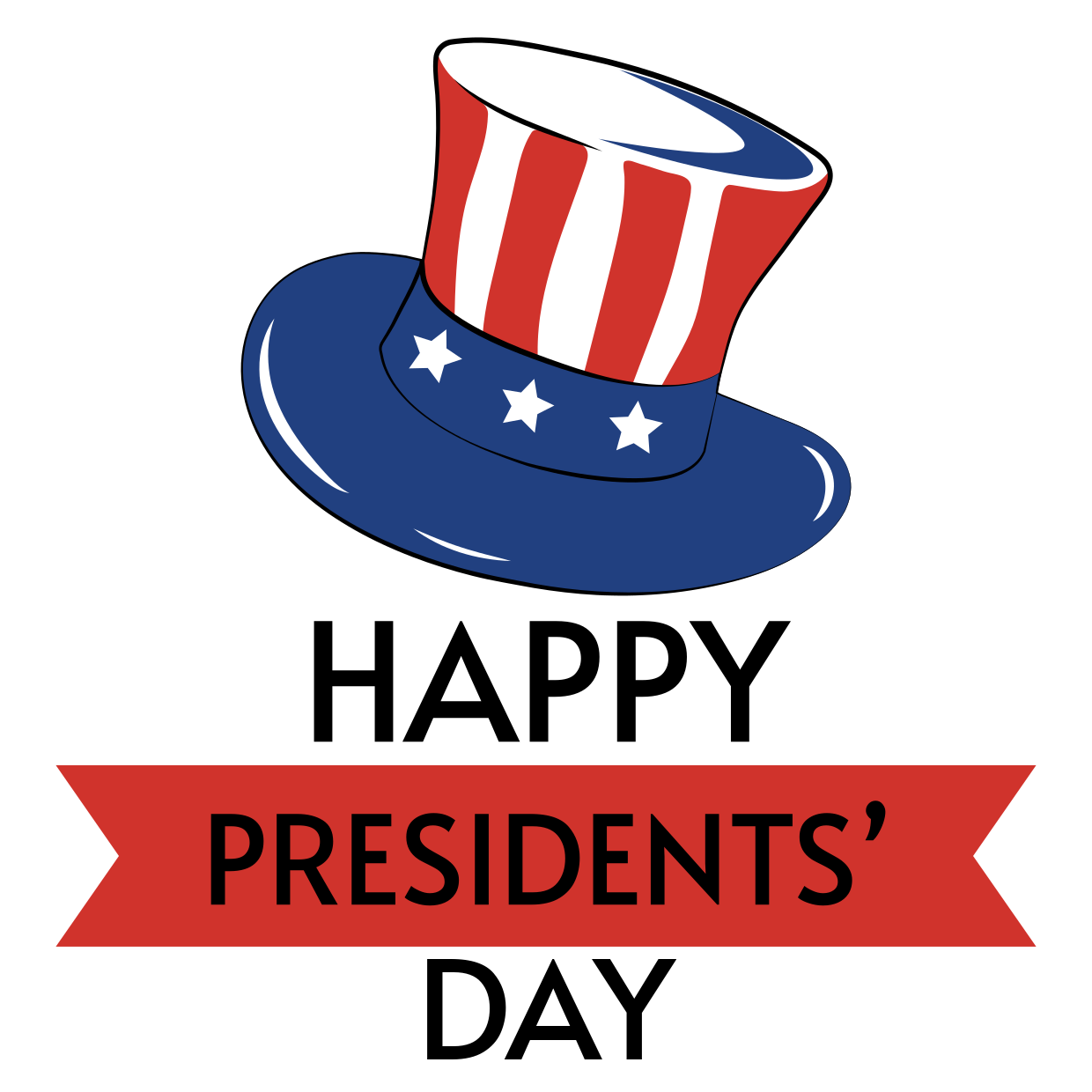 Uncle Sam's Hat Presidents' Day Sign Template | Square Signs