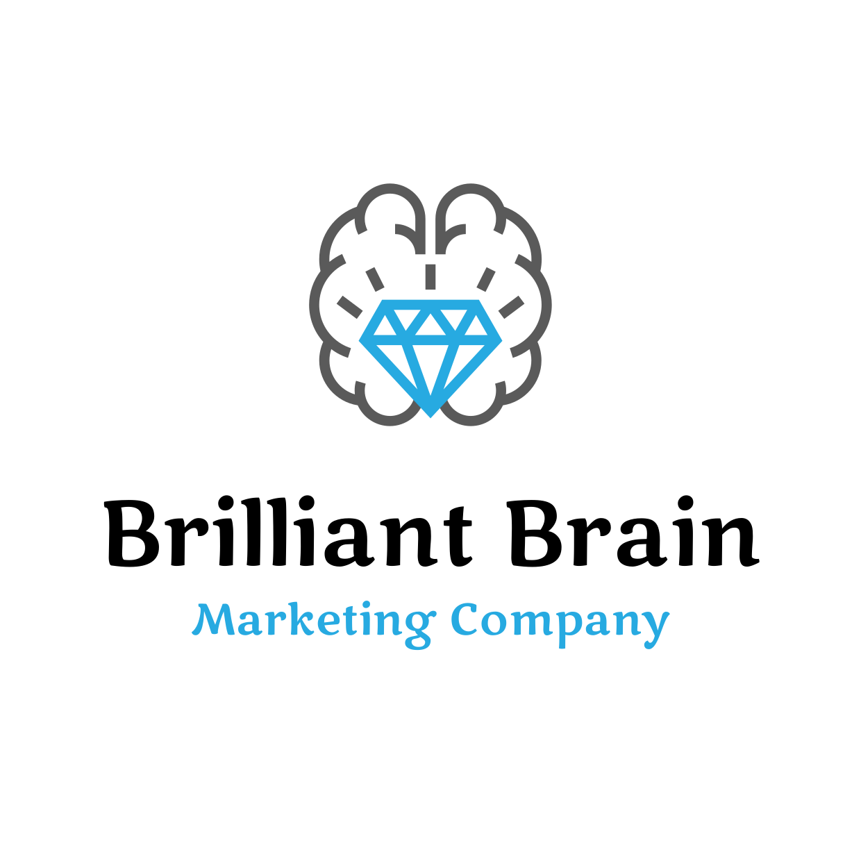 Brilliant Brain Diamond Logo Marketing Company Sign Template | Square Signs, image size:1240x1240