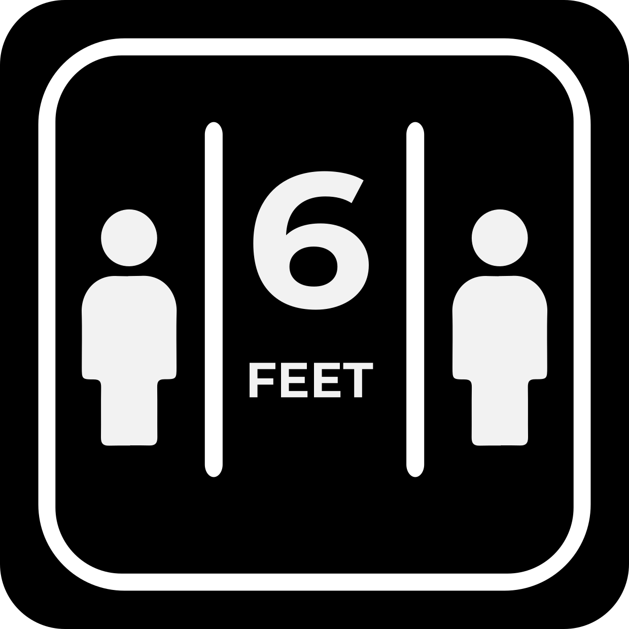 6 Feet Apart Social Distancing Public Safety Template Square Signs