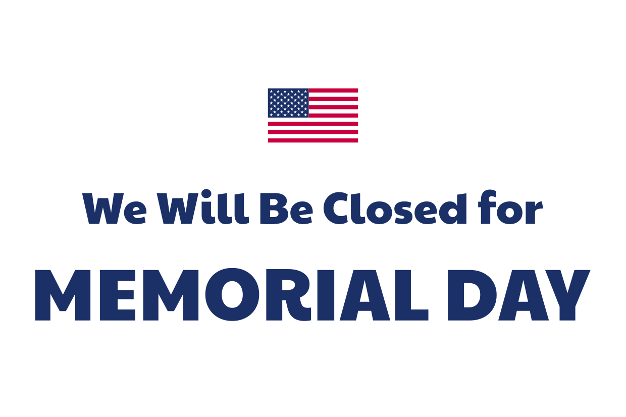 Small US Flag Icon Memorial Day Closed Sign Template Square Signs