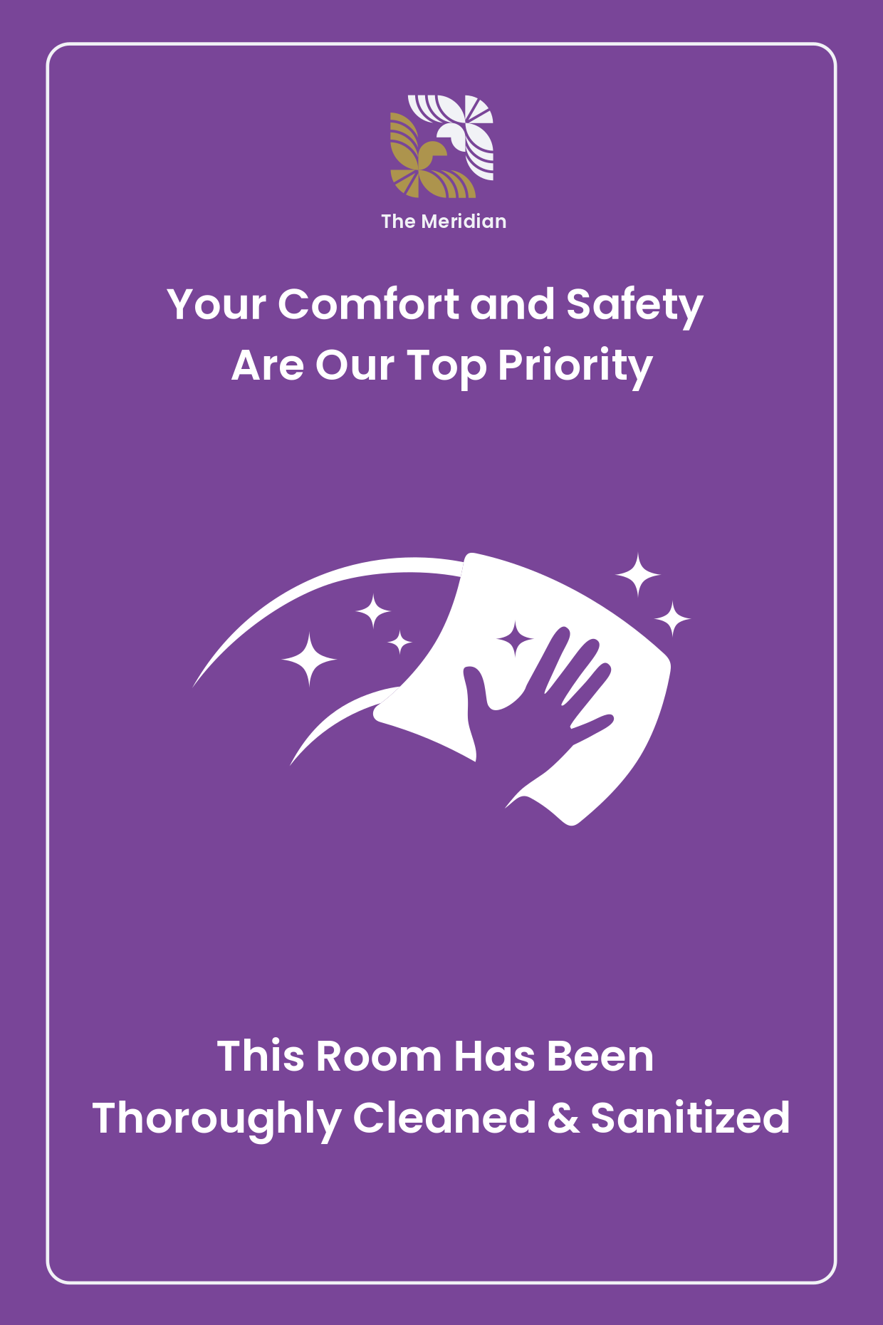 Purple Safety and Cleanliness Assurance Sign Template | Square Signs