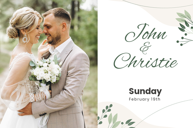 Elegant Wedding Postcard Template | Square Signs