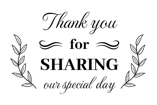 Thank You For Sharing Our Special Day Decorative Template | Square Signs
