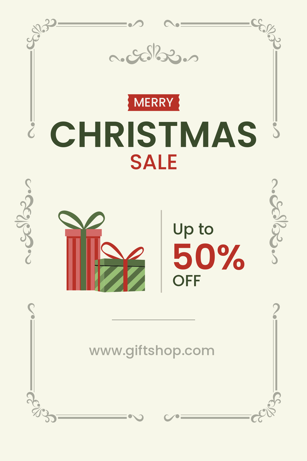 Merry Christmas Sale Promo Sign Template | Square Signs