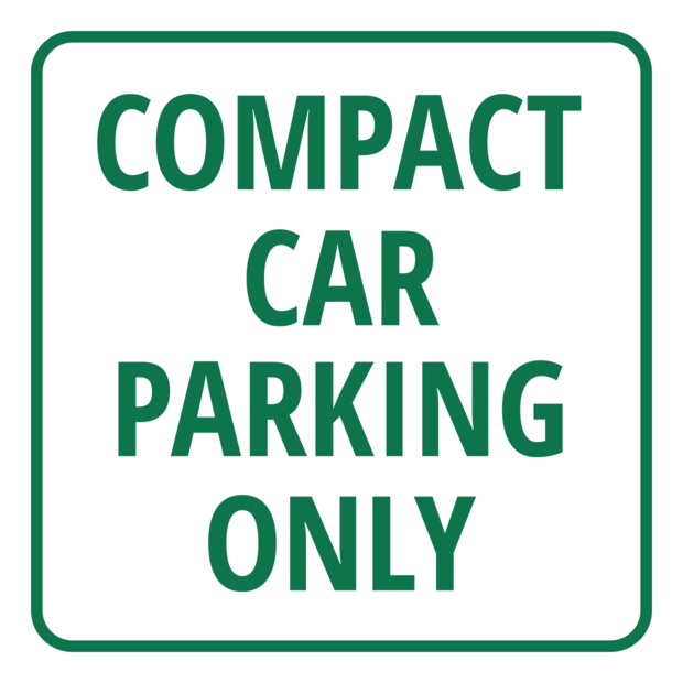 Compact Car Parking Only Sign Template | Square Signs