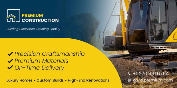 Premium Construction Service Sign Template | Square Signs