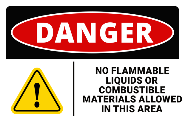 Danger No Flammable Liquids Safety Sign Template | Square Signs