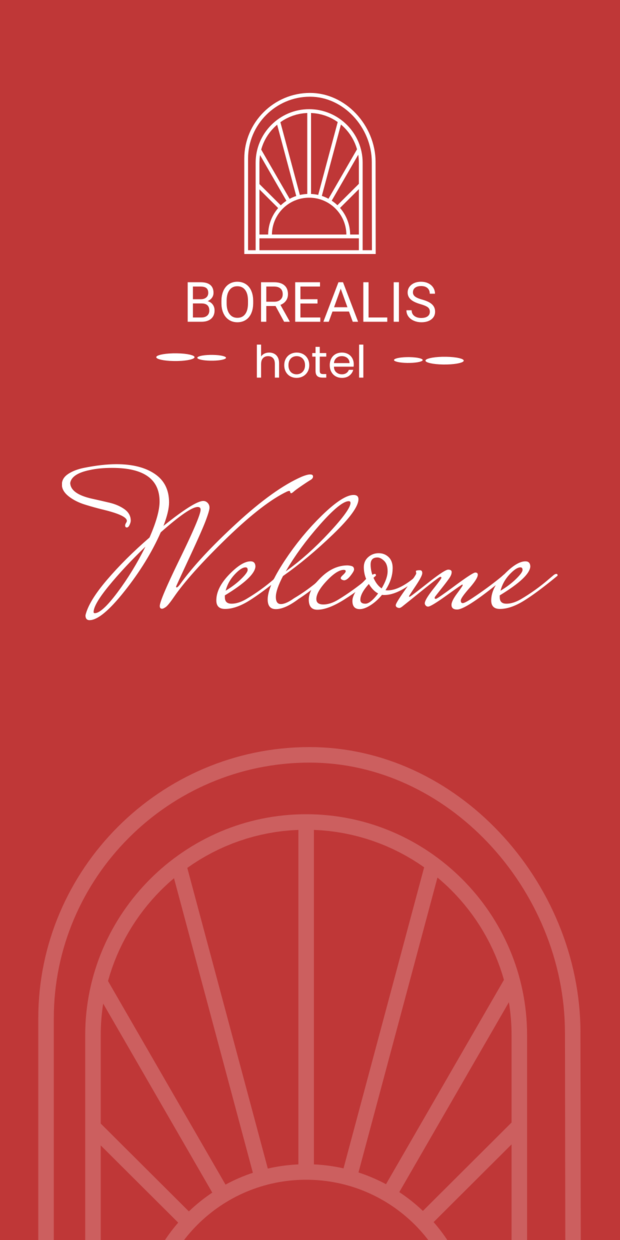 Red Hotel Greeting Sign Template | Square Signs