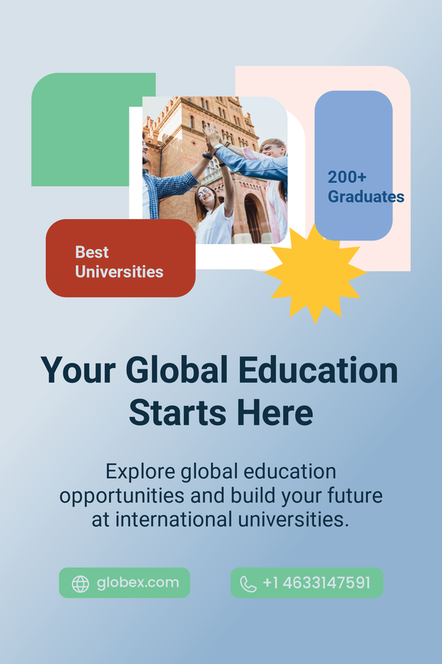 Global Education Opportunities Informational Sign Template | Square Signs