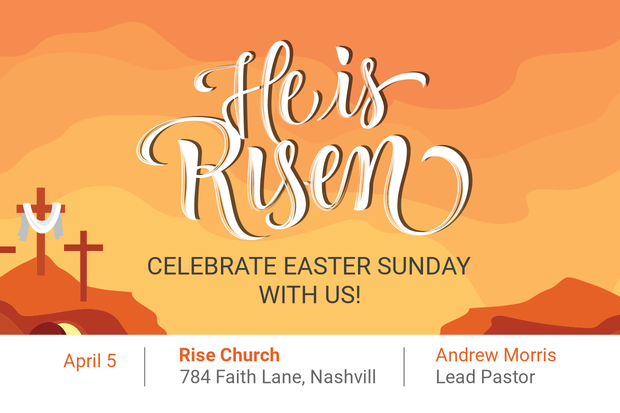 He Is Risen Easter Sunday Sign Template | Square Signs