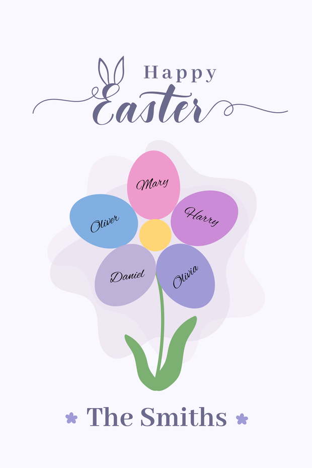 Easter Family Greeting Sign Template | Square Signs