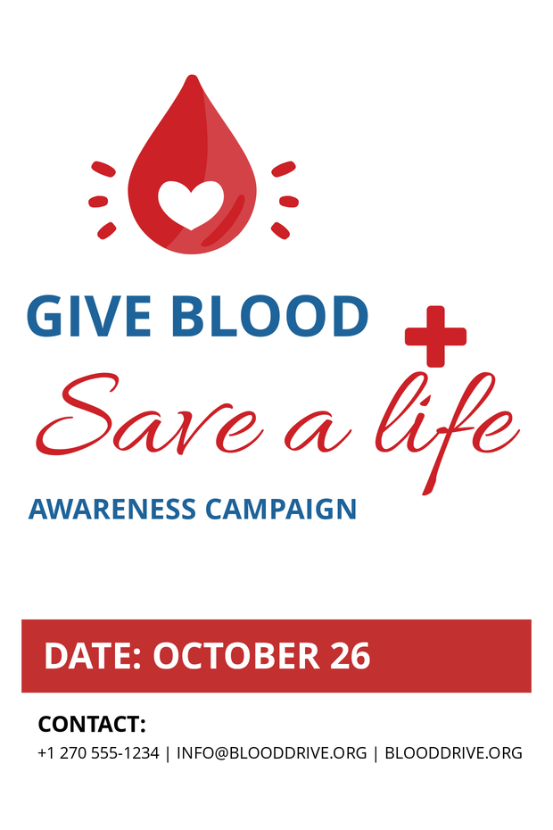 Blood Donation Awareness Campaign Sign Template | Square Signs