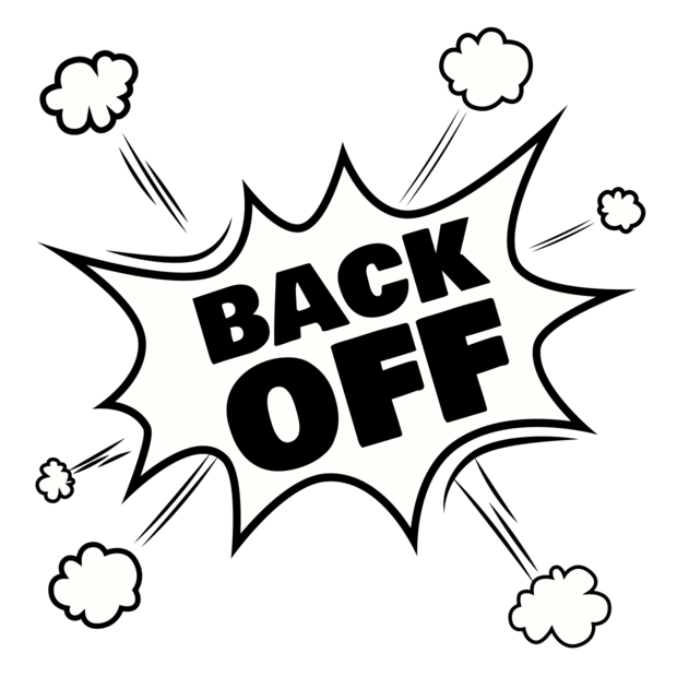 Black and White Comic Pop Art With Back Off Text Template | Square Signs