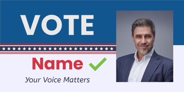Blue-Inspired Political Sign Template | Square Signs