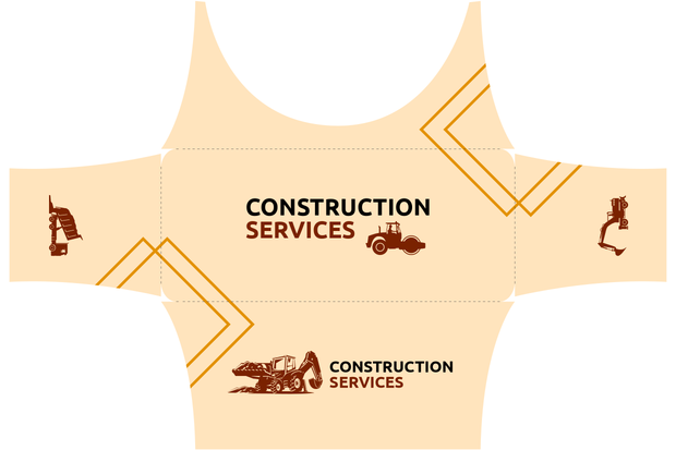 Branded Beige Construction Company Table Cover Template | Square Signs