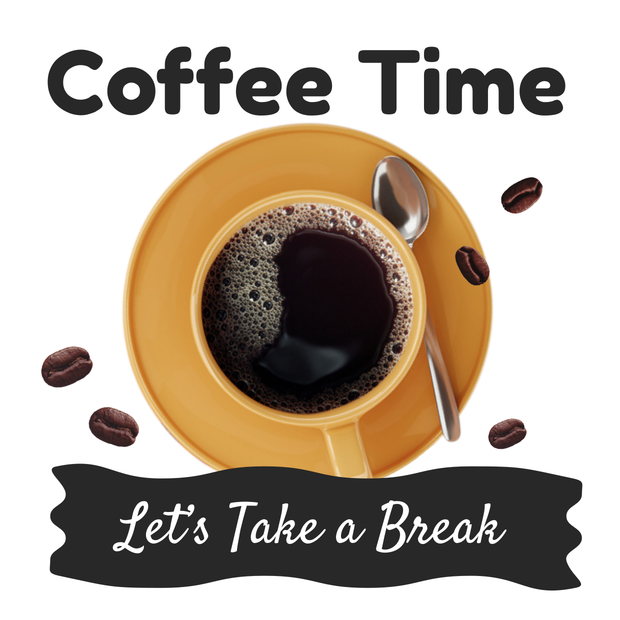Coffee Set With Roasted Beans and Quote Template | Square Signs