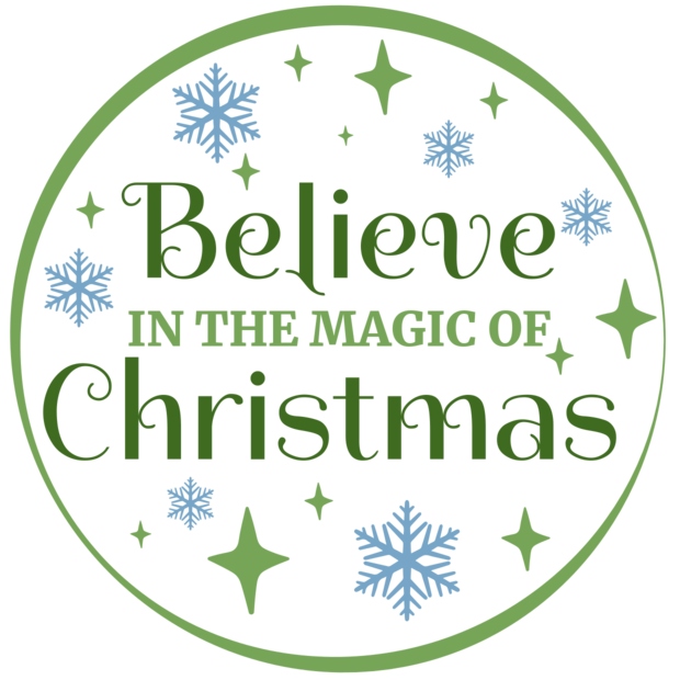 Green Rounded Christmas Magic Sign Template | Square Signs