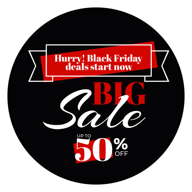 Round Black Friday Big Sales and Deals Sign Template | Square Signs