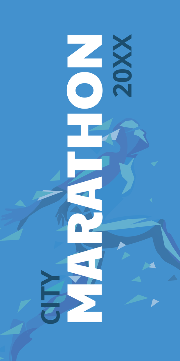 Marathon Date With an Athlete Illustration Sign Template | Square Signs