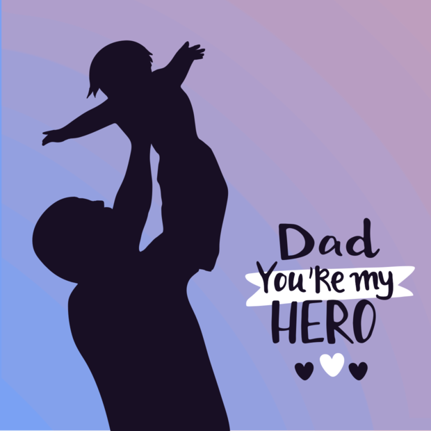 Dad Holding His Child Quote Sign Template | Square Signs