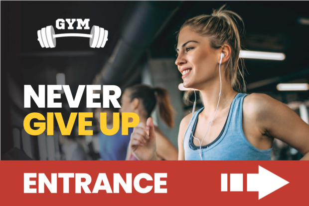 Directional Gym Business Sign Template | Square Signs