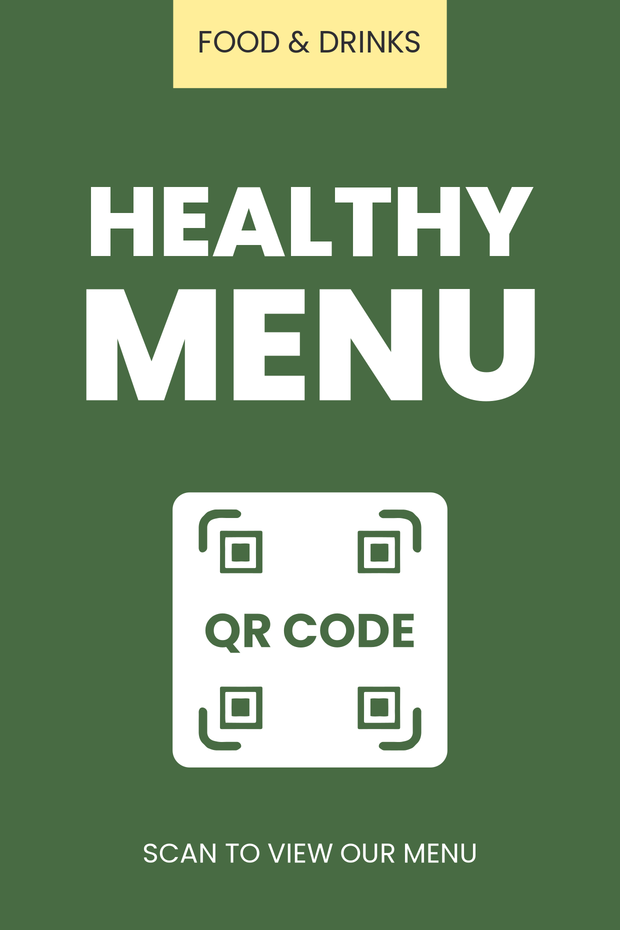 Green Healthy Menu Table Tent Sign Template | Square Signs