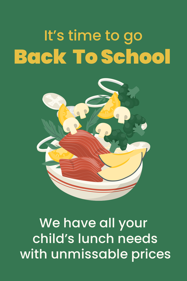 Healthy Back to School Lunch Promo Sign Template | Square Signs