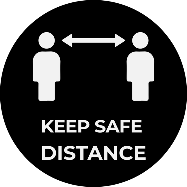 Black and White Keep Safe Distance Sign Template | Square Signs