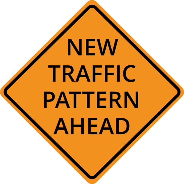 New Traffic Pattern Ahead Regulatory Sign Template | Square Signs