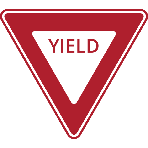 Red and White Yield Road Regulatory Sign Template | Square Signs