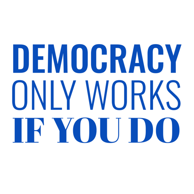 Blue Democracy Quote Political Sign Template | Square Signs