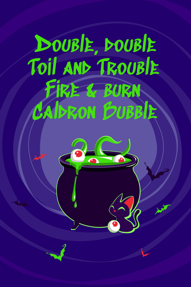 Boiling Cauldron With Spells Halloween Sign Template | Square Signs