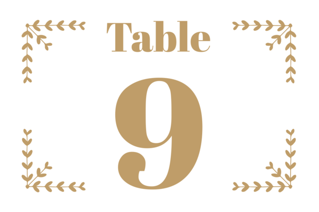Elegant Gold Acrylic Table Sign Template | Square Signs