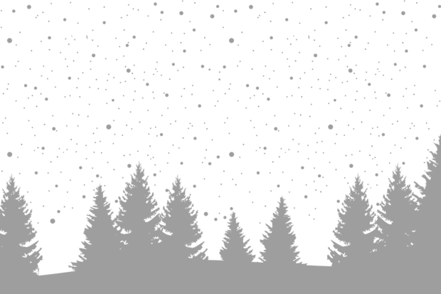Evergreen Trees Under Falling Snow Winter Sign Template | Square Signs