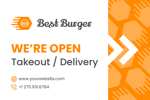 Best Burger With Contact Details Open Sign Template