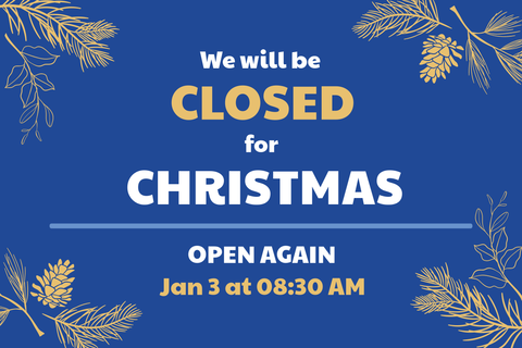 Blue and Gold Christmas Sign Template