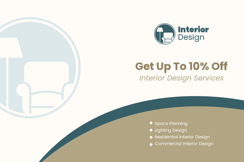 Stylish Interior Design Discount Postcard Template