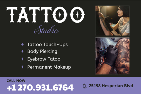 Tattoo Salon Business Sign Template