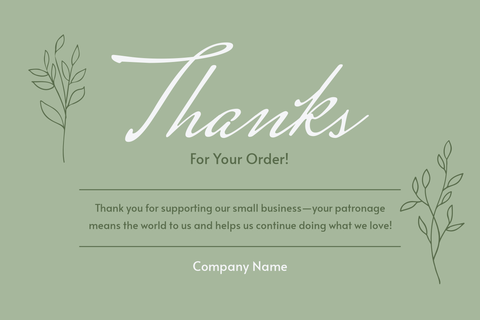 Minimalist Green Thank You Postcard Template