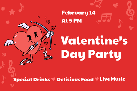 Red Valentine’s Day Party Invitation Sign Template