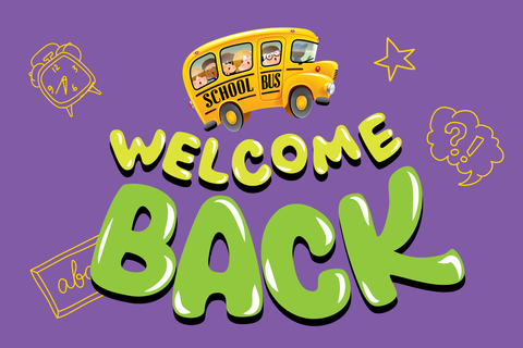 Yellow Magic School Bus Welcome Back Text Sign Template