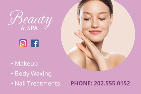 Woman With Glowing Skin Beauty Salon Template