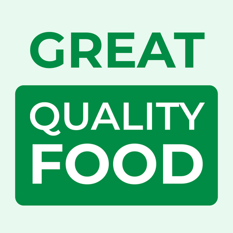 Green and White Quality Food Information Sign Template