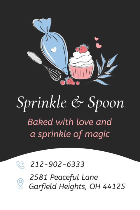 Charming Sprinkle and Spoon Business Card Template