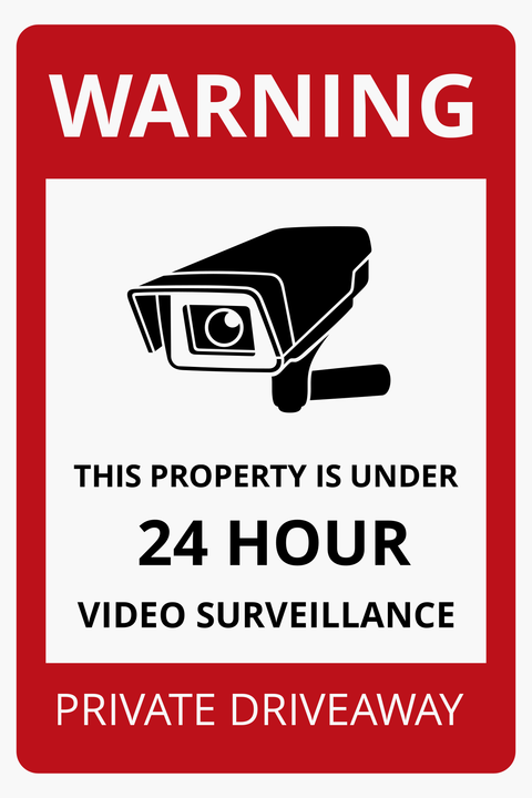 Warning Private Property Under Surveillance Safety Template