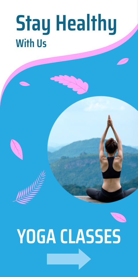 Yoga Classes Meditative Pose Health Motto Template