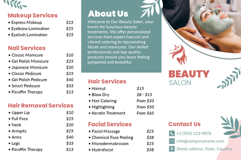 Luxurious Beauty Salon Brochure Template