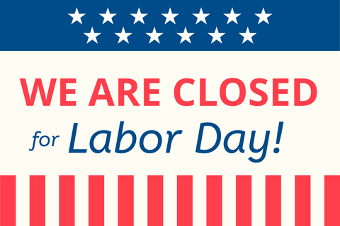 American Flag-Themed Closed for Labor Day Sign Template