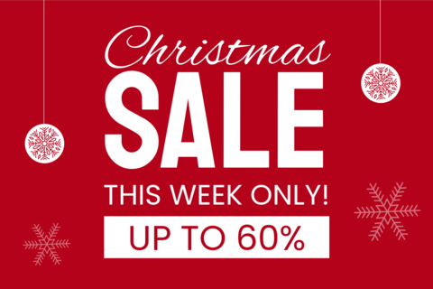 Vibrant Red Christmas Sale Sign Template