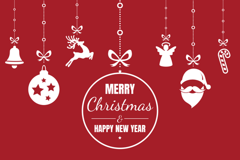 Red and White Merry Christmas Sign Template